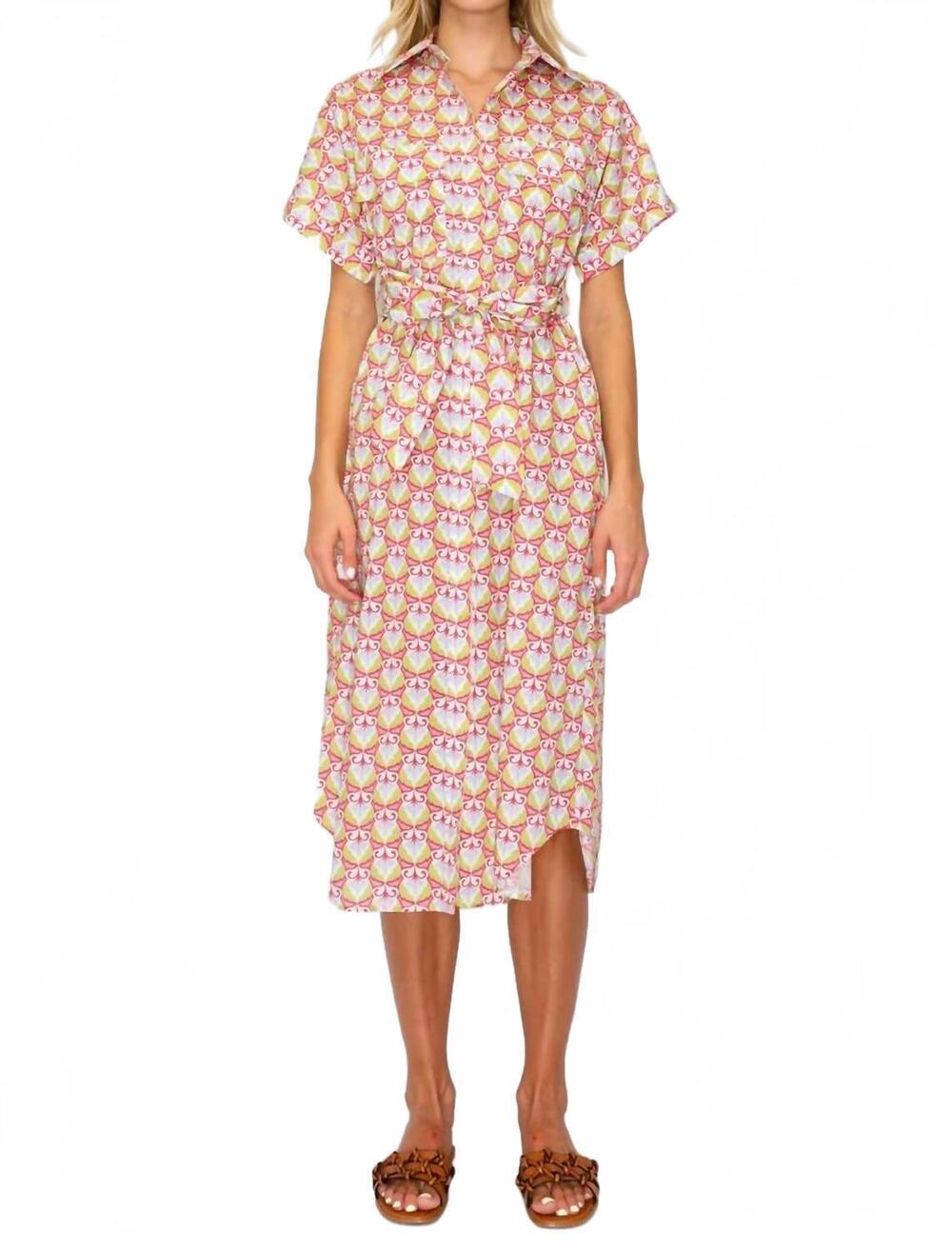 NEW MEET ME IN SANTORINI shirt midi dress in mythic petals